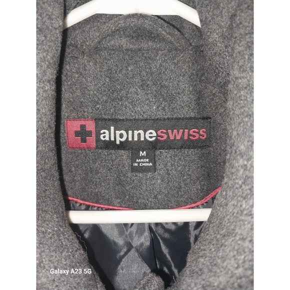 Alpine Swiss Men's Wool Blend Overcoat Size Medium - Picture 4 of 7